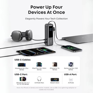 <span class=keywords><strong>Anker</strong></span> Zolo A1695 25000mAh 165W <span class=keywords><strong>Power</strong></span> <span class=keywords><strong>Bank</strong></span> ultra-rapide avec câble double rétractable Type-C pour iPhone/Samsung/Xiaomi et ordinateurs portables - Product Image 5