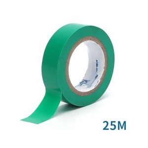 Cinta aislante de PVC 0,13 x 17 x 25 m, verde, resistente al agua, ideal para aislar cables y conexiones eléctricas. - Product Image 1