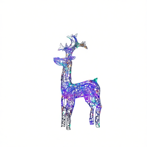 Figura Decorativa Navideña de Reno en Acrílico Colorido, Tamaño Mediano, Estilo Moderno, Moldeado, 7 Pulgadas o Más - Product Image 1