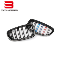 Ensemble de calandres avant à double lamelles en ABS noir brillant, compatible avec BMW Série 5 F10 F11 F18 2010-2017, moulé par injection