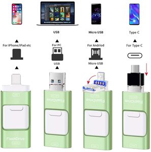 Pour <span class=keywords><strong>Amazon</strong></span> Top Seller OTG 3-en-1 <span class=keywords><strong>USB</strong></span> 2.0 Pendrive 4GB à 128GB Flash Drive pour téléphones IOS Android Ordinateurs Windows Devices - Product Image 2