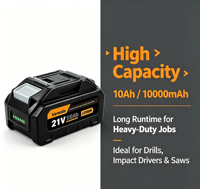 Baterai Pengganti Alat Bor Lithium 36V 6Ah 10S 25A Isi Ulang Solid-state, Pengosongan Kontinu, 500 Siklus