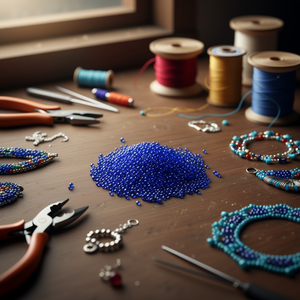 Perline Ilan Abalorios blu royal da 4 mm, 50 g, per la creazione di gioielli - Product Image 3