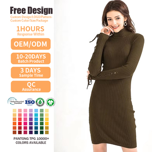 ชุดเดรสไหมพรมแขนยาวสีพื้นคุณภาพสูงแบบสั่งทำ OEM ODM สำหรับผู้หญิง - Product Image 2