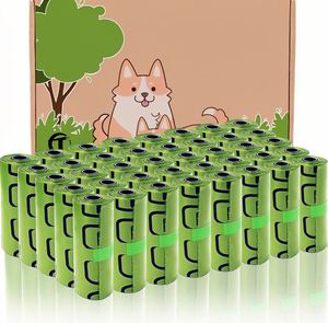 AiTodo – 600 sacs biodégradables pour déjections canines, verts, 31x22cm, en polyéthylène, 40 rouleaux (15 par rouleau), anti-odeur, portables pour chiens - Product Image 1