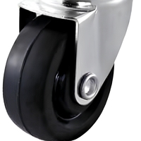 Roulettes robustes à double profil bas en polyuréthane EVA/PVC 50mm/100mm, fixation latérale en fer, roues doubles pivotantes avec frein, usage intensif, pour usine
