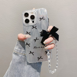 Bracciale estivo fiocco custodia protettiva per cellulare in pelle filata custodia per telefono adatto <span class=keywords><strong>Apple</strong></span> 15pro 14 13 12 <span class=keywords><strong>11</strong></span> - Product Image 3
