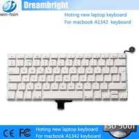 Clavier d'ordinateur portable rétroéclairé pour MacBook 13 A1342, neuf, disposition américaine, clavier LED de remplacement