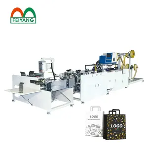 Automatic flat paper bag handle making machine high speed paper handle inserting and pasting machine