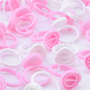 ถาดพลาสติกใส่กาวติดขนตาแบบใช้แล้วทิ้ง สีชมพู 100 ชิ้น สำหรับต่อขนตา - Product Image 2