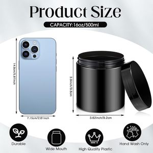 Frasco de Plástico PET Negro de 100ml-300ml 4oz-8oz para Suplementos para Mascotas y Contenedor de Alimentos con Tapa de Plástico Personalizada - Product Image 4