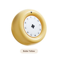 Gelber Mechanischer Countdown-Timer Plastikballon Metallmechanismus Neuartiger Kochtimer 60-Minuten Einfache Bedienung Ohne Batterie