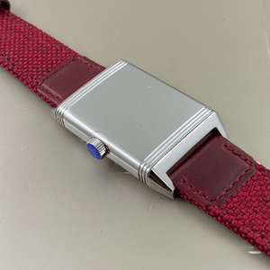Reloj Rectangular de Lujo para Hombre con Segundero Pequeño, Caja de Metal Pulido, Correa Roja de Dos Tonos para Eventos Formales y Casuales Elegantes - Product Image 2