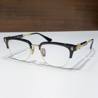 Gafas Ópticas de Diseño de Alta Calidad para Hombre y Mujer, Estilo Punk EVAGILIST TALLA 53-20, Monturas de Gafas de Acetato y Titanio de Lujo para Negocios