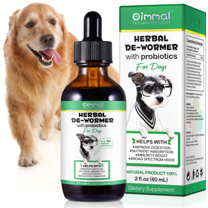 Oimmal 100% Natural Liquid Dietary Supplement Herbal De-Wormer Drops with Probiotics <strong>for</strong> <strong>Dogs</strong> Immunity Boost Improve Digestion - Product Image 2
