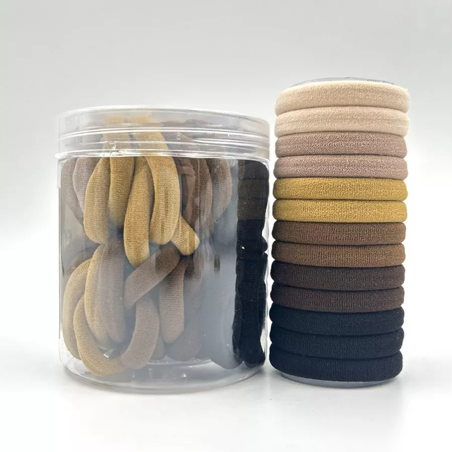 60pcs Jar Pack Women' Basic High Elasticity Hair Ties for Ponytail Rubber Hair Band
