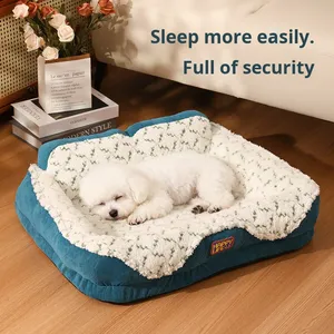 Neues Hundehaus Menschliches Hundebett Winter Warme Schlafmatte Nackenschutz Großes Haustierhaus Orthopädisches Hundebett - Product Image 5