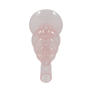 Portacandele moderno in vetro con design a disco e sfera per decorazioni da tavola, candelabro a cono rosa - Product Image 4