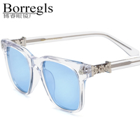 Lunettes de soleil polarisées en acétate Borregls pour femmes, nouvelle collection 2026, de marque, design vintage, carrées chromées, pour hommes, modèle CH 19395T