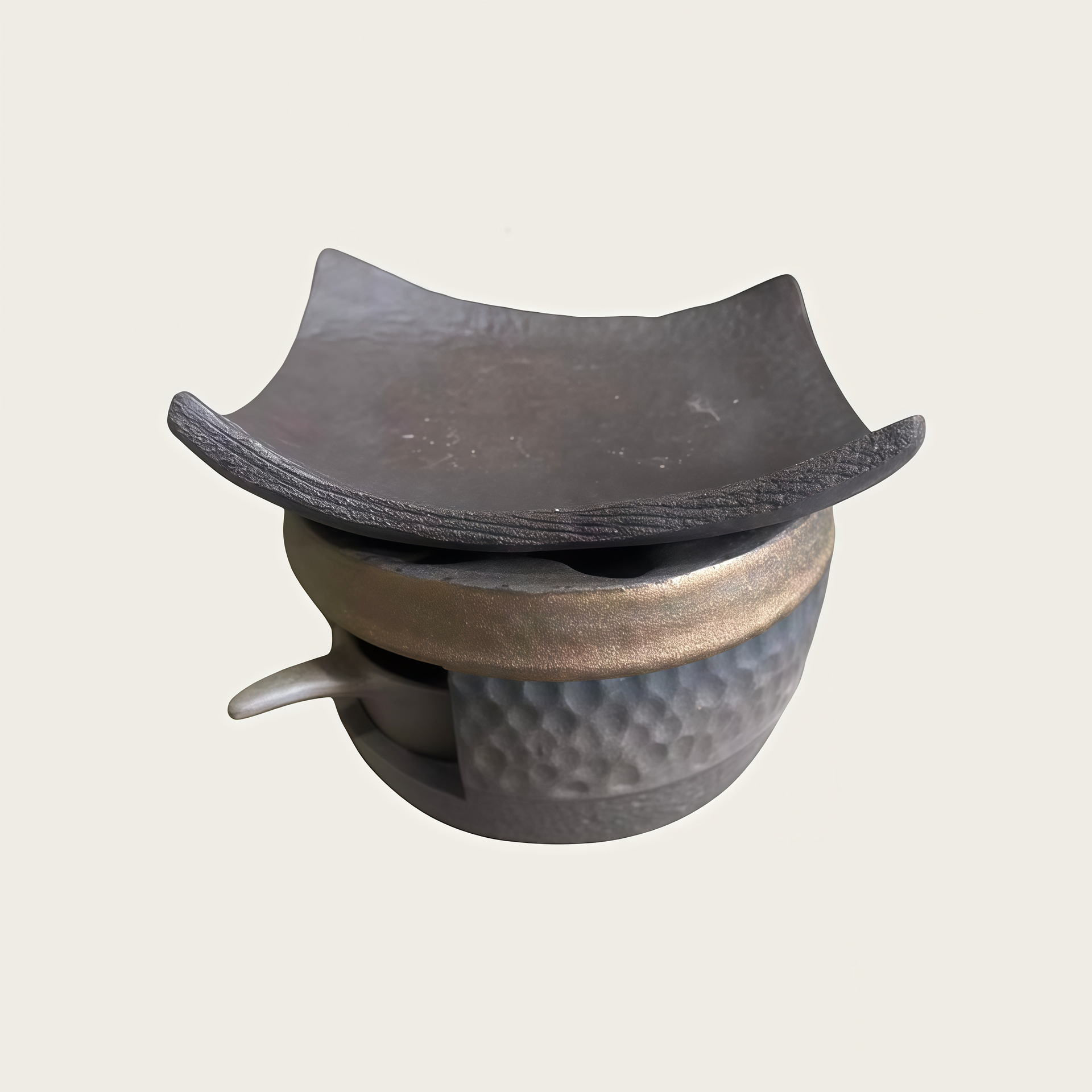 Hammer pattern heat-resistant 3-piece oven tile candle drag