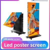 Écran LED numérique d'intérieur haute luminosité 1920x1080 16:9 portable pliable double face sur pied pour aéroport et éducation