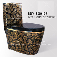SDAYI – articles sanitaires modernes en or, wc, une pièce plaquée or noir, toilette monobloc