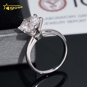 Anello di Fidanzamento da Donna in Platino PT950 con Diamante Coltivato in Laboratorio da 3 Carati, Design Classico a 6 Griffe - Product Image 5