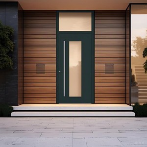 Moderne Französische Schwenk-Glastür aus Stahl und Fiberglas, Schmiedeeiserne Eingangstür für den Außenbereich - Product Image 2