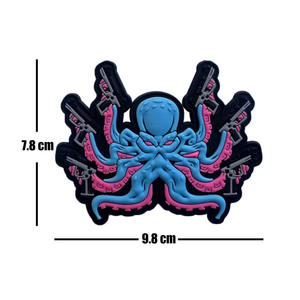 All'ingrosso luminoso 3D morbido PVC in gomma Morale distintivi di biologia marina Cool Cartoon squalo e polpo toppe tattiche - Product Image 3