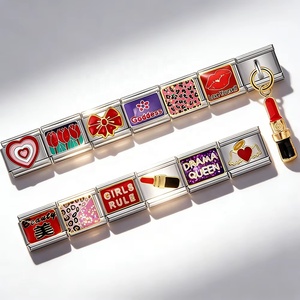 Custom New Lipstick Rose Queen Women's Day Gift Italian Charm Link Fit 9mm Stainless Steel Making Bracelet DIY Fashion <b>Jewelry</b> - Product Image 2