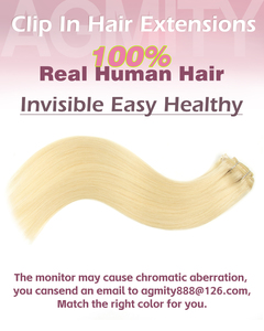 Clip en extensión de cabello Cabello humano Clip natural real en extensión Trama doble 12-24 pulgadas 7PCS Clip Ins para agregar volumen - Product Image 6