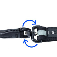 Logo personnalisé anti-enchevêtrement en nylon tissé durable Laisse pour chien en corde antidérapante pivotante avec poignée rembourrée confortable
