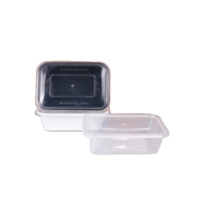 Factory 650ml Restaurant Rectangle Plastic Box PP Microwavable Leak-proof Food Takeaway Disposable Lunch Box