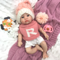 30cm Realistische Vollsilikon-Reborn-Babypuppe mit Gewicht, Neugeborenen-Design, Handgefertigte Kunstpuppe, Ungiftig, Sicher, Sammlerstück