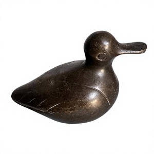 Presse-papiers en bronze en forme de canard, statue d'oiseau en métal moulé, objet d'art de collection, décoration de table pour la maison - Product Image 1