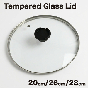 Juego de tapas de vidrio templado para utensilios de cocina, con soporte práctico para palillos de 20cm, 26cm y 28cm. - Product Image 1