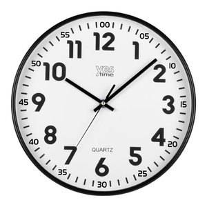 Yes Time Wall <b>Clock</b> 30cm Black Quartz Silent Movement - Product Image 1