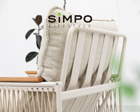 SIMPOLIFESTYLE Mobilier d'extérieur haut de gamme OLIVIA, Chaise longue de luxe en aluminium et tissu pour jardin, terrasse, hôtel, piscine, cour et parc
