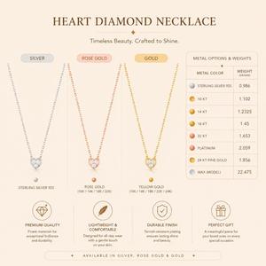 Collier avec pendentif en forme de cœur en or jaune 18 carats, chaîne délicate, charme en forme de cœur minimaliste avec diamants, bijoux fins, cadeau pour femmes, chaîne élégante - Product Image 6
