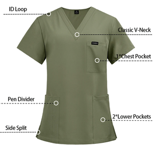 Uniformes de Enfermería Transpirables de Secado Rápido Unisex, Uniformes de Trabajo para Hospitales, Clínicas Dentales y Salones de Belleza, Conjunto de Uniformes Médicos - Product Image 6