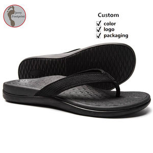 アーチサポート付きの女性女性の夏のウォーキングシューズのための軽量カジュアルで快適なフラット整形外科用フリップフロップ - Product Image 1