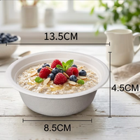 Tazón Pequeño Desechable de Fibra de Caña de Azúcar Blanca de 350 ml (12 oz), Pulpa Refinada para Servir Comida Rápida en Fiestas, Escuelas y Cantinas