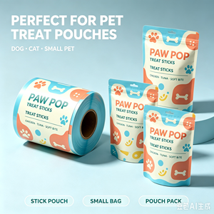 Pellicola in Plastica Laminata Opaca Personalizzata per Confezionamento Automatico di Snack per Cani e Gatti - Product Image 4