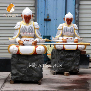 Scultura di marmo variopinta del re della scimmia della statua di Sun Wukong del mito famoso cinese su ordinazione per la decorazione domestica - Product Image 2