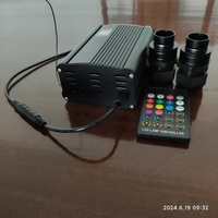 Module d'éclairage à fibre optique 32W à double trou, effet étoile scintillante RGBW, télécommande RF, contrôle par application pour éclairage d'étoiles à fibre optique pour toit de voiture
