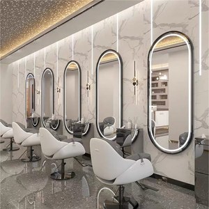 Miroirs de salon de coiffure décoratifs rétroéclairés de luxe, miroir de salon de beauté pleine longueur avec éclairage LED pour salon de coiffure - Product Image 5