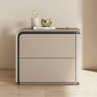 Table de chevet en bois massif et cuir, modèle italien minimaliste haut de gamme, nouveau modèle