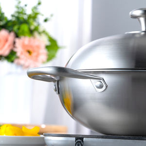 Sartén antiadherente de acero inoxidable para cocina, sartén con tapa, 5 capas - Product Image 3