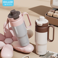 Tasse de voyage isotherme en acier inoxydable 316 600ml avec double couvercle pour boisson, grand infuseur à thé et poignée