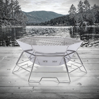Portable En Acier Inoxydable Pliable Barbecue Grill Moderne Premium Charbon De Bois Foyer Et Feu De Camp Poêle Pour Le Camping